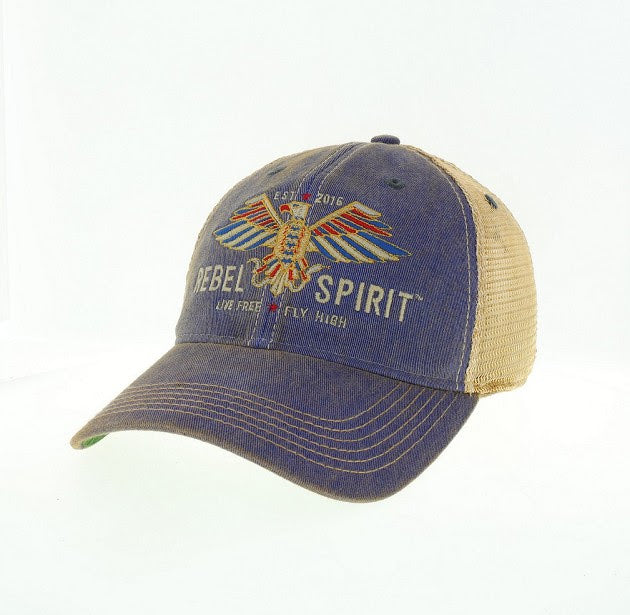 Adjustable Baseball Hat - Blue/Tan Mesh